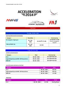 Provisional timetable version 4 May 7th[removed]TIMETABLE Thursday, [removed]Sporting Checks and Scrutineering