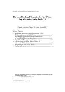 Goettingen Journal of International LDCs Service LawWaiver: [removed]Any 1, [removed]Alternative Under GATS?