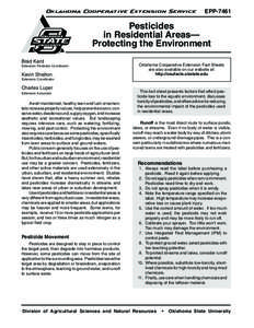 Oklahoma Cooperative Extension Service  EPP-7461 Pesticides in Residential Areas—