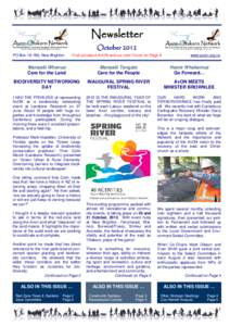 Newsletter October 2012 PO Box, New Brighton Find out about AvON and our next Forum on Page 6