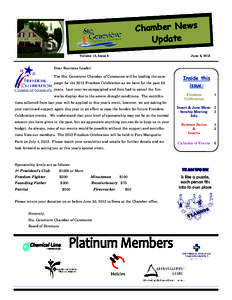 Chamber News Update Volume 13, Issue 6 June 6, 2013