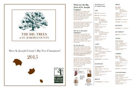 What are the Big Trees of St. Joseph County? The Big Trees of St. Joseph County celebrates the largest native trees