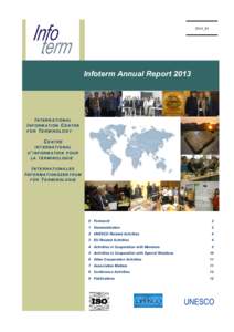 2014_01  Infoterm Annual Report 2013 I NTERNATIONAL I NFORMATION C ENTRE