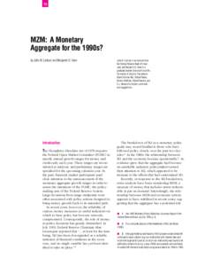 15  MZM: A Monetary Aggregate for the 1990s? by John B. Carlson and Benjamin D. Keen