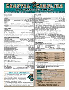 C o asta l  C a r o l i na 2014 CHANTICLEER FOOTBALL