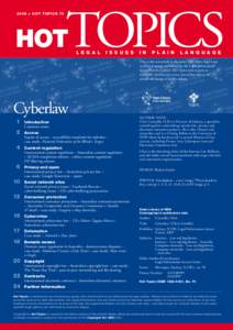 Cyberlaw, Hot Topics No 70