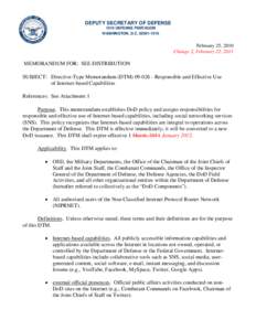 Directive-Type Memorandum DTM[removed], February 25, 2010, Change 2, February 22, 2011
