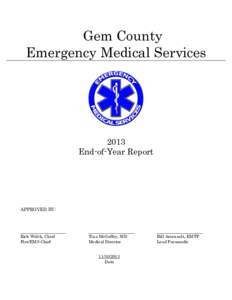 Gem County Emergency Medical Services 2013 End-of-Year Report