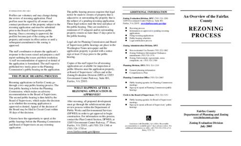 (Continued from other side)  Proffers are voluntary and may change during the review of rezoning application. Final proffers must be signed by all owners and contract purchasers of the property subject to the