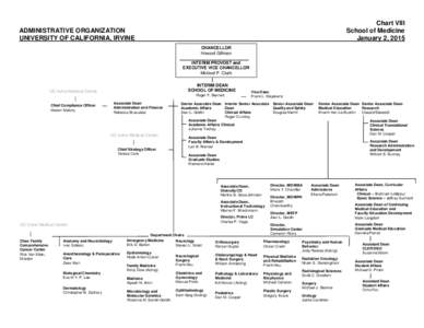 Chart VIII School of Medicine January 2, 2015 ADMINISTRATIVE ORGANIZATION UNIVERSITY OF CALIFORNIA, IRVINE