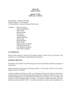 ISB Alternative Dispute Resolution Minutes - January 19, 2011