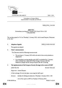 [removed]EUROPEAN PARLIAMENT Committee on Foreign Affairs Subcommittee on Security and Defence