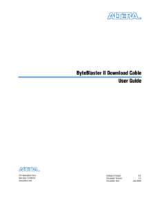 ByteBlaster II Download Cable User Guide