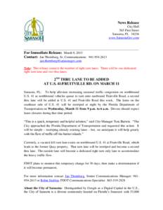 News Release City Hall 565 First Street Sarasota, FLwww.SarasotaGov.com