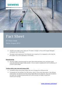 Fact Sheet B75 Rotor blade Status: August 2012 