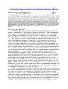 Southern Campaign American Revolution Pension Statements & Rosters Pension application of Robert Layne S4489 Transcribed by Will Graves f24VA[removed]