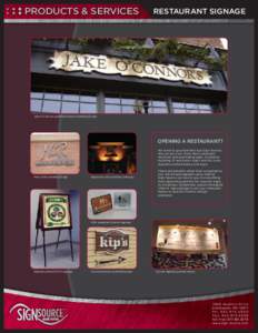 PRODUCTS & SERVICES  PDF RESTAURANT SIGNAGE  Jake O’Connors gold leaf exterior building ID sign