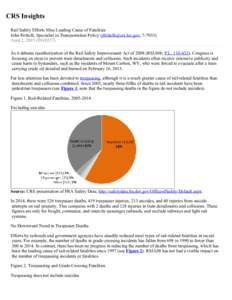 Rail Safety Efforts Miss Leading Cause of Fatalities