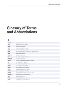 ﻿  THE HERITAGE FOUNDATION Glossary of Terms and Abbreviations