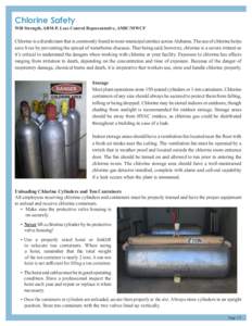 Chlorine Safety  Will Strength, ARM-P, Loss Control Representative, AMIC/MWCF Chlorine is a disinfectant that is commonly found in most municipal entities across Alabama. The use of chlorine helps save lives by preventin