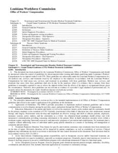 Louisiana Workforce Commission Office of Workers’ Compensation Chapter 22. Subchapter A. §2201.