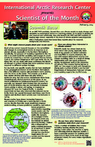 International Arctic Research Center presents Scientist of the Month Soumik Basu