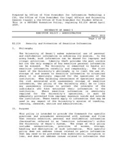 Prepared by Office of Vice President for Information Technology & CIO, the Office of Vice President for Legal Affairs and University General Counsel & the Office of Vice President for Student Affairs This is a REVISED Ex