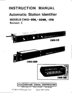 CSC CWID-50 and -51 CW Station Identifiers