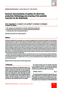 Netherlands Journal of Geosciences — Geologie en Mijnbouw | 91 – 4 |  | 2012  Reservoir characterisation of aquifers for direct heat production: Methodology and screening of the potential reservoirs for the 