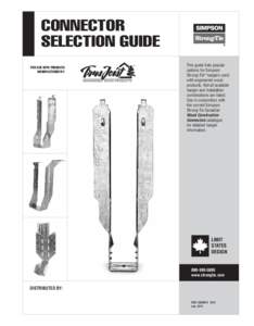 CONNECTOR SELECTION GUIDE FOR USE WITH PRODUCTS MANUFACTURED BY:  This guide lists popular