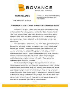 Microsoft Word - BOV_Iowa Champion Steer Press Release_FINAL_083010