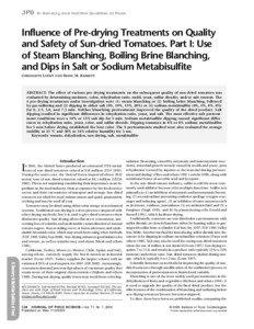 JFS  S: Sensory and Nutritive Qualities of Food