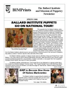 BIMPrints  The Ballard Institute and Museum of Puppetry Newsletter