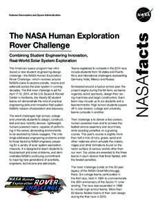 15th Annual NASA Great Moonbuggy Race Fact Sheet