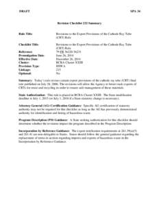 DRAFT  SPA 34 Revision Checklist 232 Summary