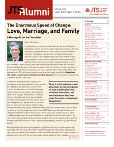NEWSLETTER  SPRING 2014— Love, Marriage, Family