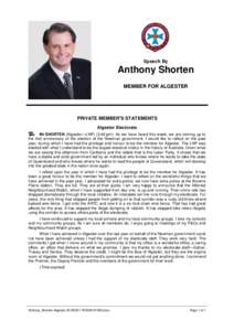 Hansard, 21 MarchSpeech By Anthony Shorten MEMBER FOR ALGESTER