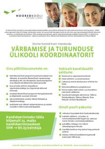 SA Noored Kooli eesmärk on kasvatada edukate haridusteadlike noorte liidrite põlvkond, kes loob positiivseid muutusi Eesti hariduses. Selleks valime igal aastal väljakõige võimekamat inimest, kes asuvad töö
