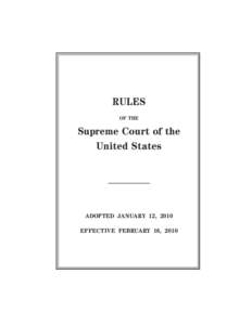 RULES  OF THE Supreme Court of the