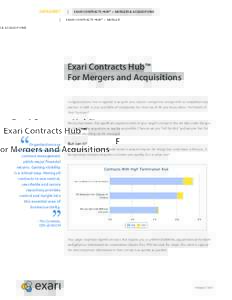 DATASHEET  | EXARI CONTRACTS HUB™ ∙ MERGERS & ACQUISITIONS