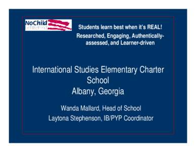 International Studies Elementary Charter (PPT)