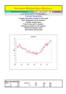 Newsletter Belgian Solar Observers Results and news for solar observers Volume 16 Number Franky Dubois Poelkapellestraat 57 langemark 8920