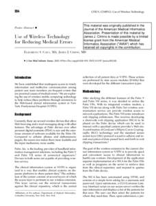 S54  CHEN, CIMINO, Use of Wireless Technology Poster Abstract