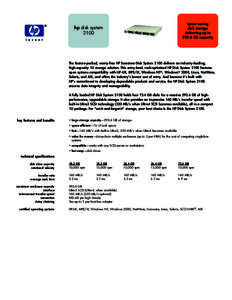 space-saving disk storage delivering up toGB capacity  hp disk system
