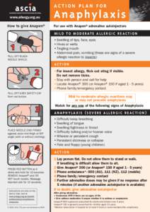 Action plan for  An ap h y l axis www.allergy.org.au