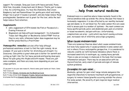 Pre-Menstrual Syndrome �ed to be called pre-menstrual tension until we convinced everyone that you didn’t necessarily ju...