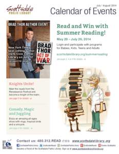 July / August[removed]Calendar of Events Brad Thor Author Event  Read and Win with