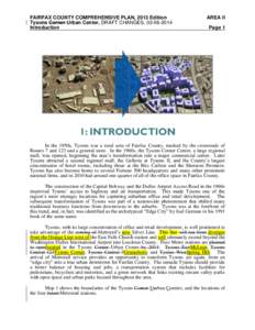 FAIRFAX COUNTY COMPREHENSIVE PLAN, 2013 Edition Tysons Corner Urban Center, DRAFT CHANGES, [removed]Introduction AREA II Page 1