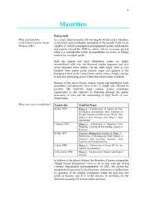 Trade facilitation / Single-window system / Import / Export / Customs / Mauritius Ports Authority / International trade / Business / International relations