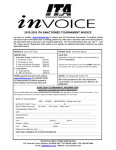Invoice / Ita / Receipt / Business / Intercollegiate Tennis Association / Accounts payable